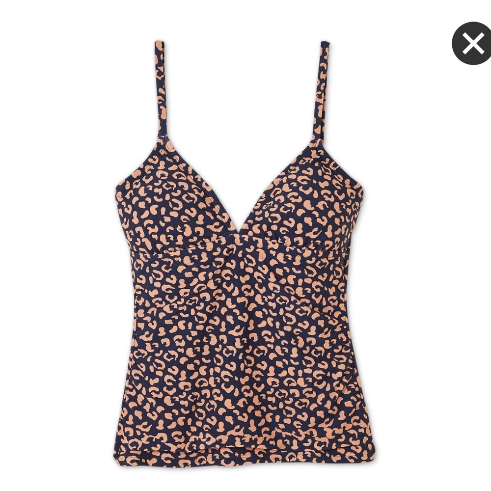NWOT Kona Sol Navy Leopard Spot TANKINI Top